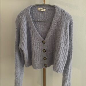 Lavender Button-Up Cardigan
